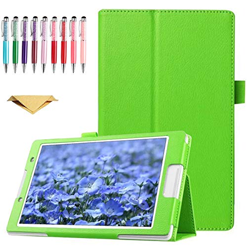 QYiD Hülle für Galaxy Tab A 9.7 SM-T550, Flip Leather Schutzhülle Etui Tablet Tasche mit Standfunktion für Samsung Galaxy Tab A 9.7 2015, SM-T550 / T551, Grün von QYiiD