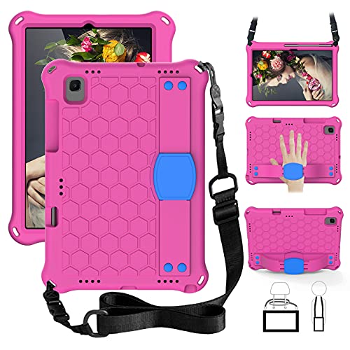 QYiD Kinder Hülle für Huawei MatePad T10s /T10 2020, Eva Stoßfeste Leicht Schützend Kinder Case mit Hand Griff Handle und Schultergurt für Huawei T10s 10.1" / T10 9.7" Tablet, Rose/Blau von QYiiD