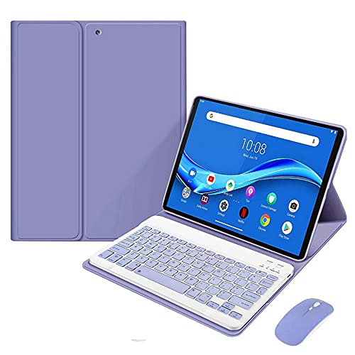 QYiD Tastatur Hülle für Lenovo Tab P11 11 Zoll 2020 (Model: TB-J606F TB-J606X), Ultradünn leicht Schutzhülle mit magnetisch drahtloser Deutscher Bluetooth Tastatur für 2020 Lenovo Tab P11 11", Lila von QYiiD