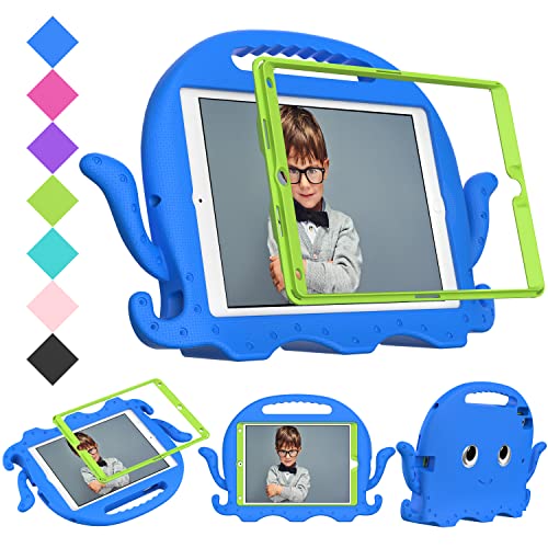 QYiiD Kinder Hülle für iPad Air 1 mit Displayschutz, Leicht Stoßfest Robust Kinder Schutzhülle mit Standfunktion und Griff, Schultergurt & Stifthalter für iPad Air 1 (A1474 / A1475 / A1476), Blau von QYiiD