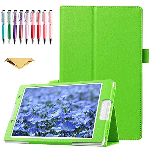 QYiiD Lederhülle für Lenovo Tab M10 Plus 10.6 Zoll 3rd Gen 2022, Slim PU Leder Folio 2 Falten Stand Cover für Lenovo Tab M10 Plus 10.6'' Tablet, Grün von QYiiD