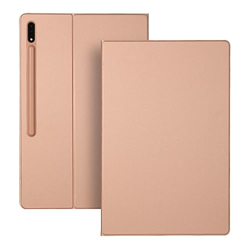 QYiiD Magnetische Hülle für Galaxy Tab S8 Plus 12.4 Zoll 2022/ Tab S7 FE 2021/ Tab S7 Plus 2020 mit S-Stifthalter, Ultra Dünn Schlank Folio Ständer Tablet Schutzhülle mit Auto Schlaf/Wach, Rosegold von QYiiD