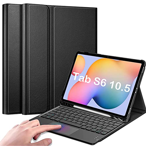 QYiiD Tastatur Hülle für Galaxy Tab S6 10.5" 2019, Leichte Schutzhülle mit Magnetisch Abnehmbarer QWERTZ Kabelloser Tastatur für Galaxy Tab S6 10.5 2019 SM-T860/T865/T867, Schwarz QYiiD Tastatur Hülle für Galaxy Tab S6 10.5" 2019, Leichte Schutzhülle mit Magnetisch Abnehmbarer QWERTZ Kabelloser Tastatur für Galaxy Tab S6 10.5 2019 SM-T860/T865/T867, Schwarz von QYiiD