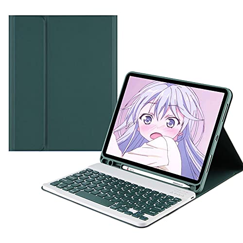 QYiiD Tastatur Hülle für iPad Pro 11 2022 (4. Generation)/ iPad Pro 11 2021(3. Generation)/ 2020/2018, QWERTZ Kabellose Bluetooth iPad Air 5/4 (10,9") Tastatur Schützhülle mit Pencil Halter, Lavendel von QYiiD