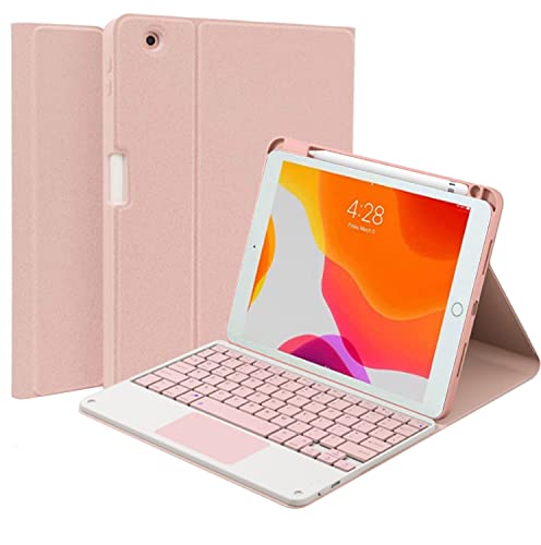 QYiiD Hülle für iPad Pro 12.9 2015/2017 (1./2. Generation) Mit Deutscher QWERTZ Tastatur, Touchpad, Magnetisch Abnehmbarer Keyboard, Rosa von QYiiD