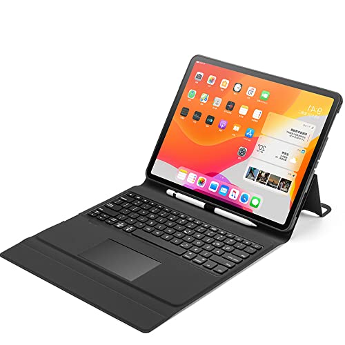 QYiiD Tastatur Hülle für iPad Pro 12.9 2021/2020/2018, iPad Pro 12.9 Hülle mit Tastatur, Magnetische Lederhülle mit Trackpad Hintergrundbeleuchtung Tastatur für 12.9 Zoll iPad Pro (5./4./3rd Gen), Schwarz von QYiiD