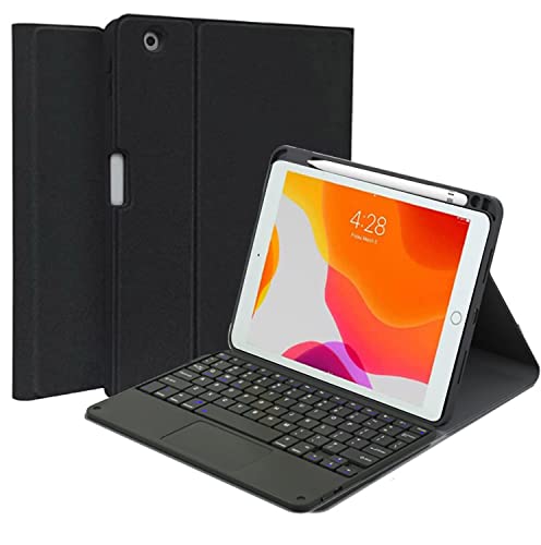 QYiiD Tastatur Hülle für iPad Pro 12.9 2022/2021/2020/2018(6, 5, 4. und 3 Generation), Hülle mit Tastatur, Deutscher QWERTZ Tastatur mit Touchpad Magnetisch Abnehmbarer Keyboard, Schwarz von QYiiD