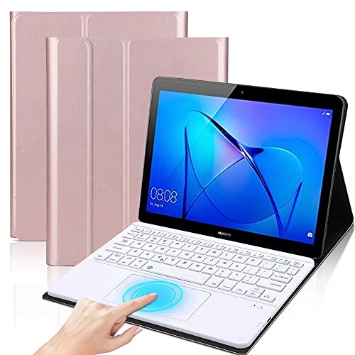 QYiiD Tastatur Hülle mit Touchpad für Huawei MediaPad M5 10.8 / M5 10.8 Pro 2018, Abnehmbare Kabellose Bluetooth QWERTZ Tastatur mit Schutzhülle/Trackpad für 10.8" Huawei M5 10.8/ M5 Pro 10.8, Schwarz von QYiiD