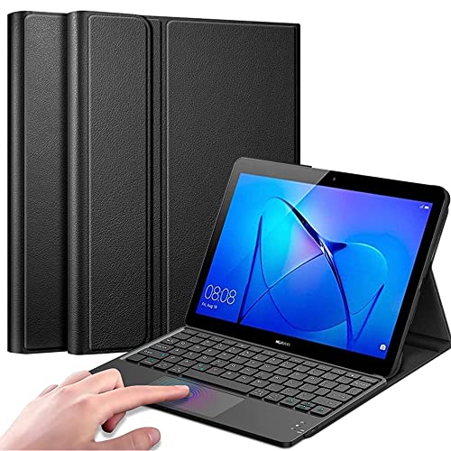 QYiiD Tastatur Hülle mit Touchpad für Huawei MediaPad M5 8.4, Abnehmbare Kabellose Bluetooth QWERTZ Tastatur mit Schutzhülle/Trackpad für 8.4" Huawei MediaPad M5 8.4 Tablet, RoséGold von QYiiD