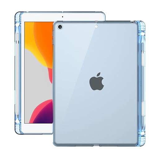 QYiiD Transparente Schutzhülle für iPad 9.7 2018 2017 / iPad Air 2 / iPad Air 1 mit Stifthalter, [Stoßdämpfung] [kristallklare Abdeckung] Transparente, flexible TPU-Gel-Silikon-Rückabdeckung, von QYiiD