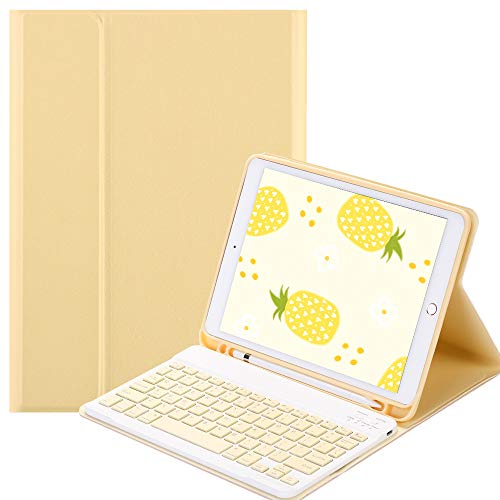 QYiiD iPad Air 5th / 4th Generation Keyboard Case (2022/2020, 10.9), Slim Smart Cover mit Abnehmbarer Mavitooth Tastatur für iPad Air 4 Gen 10.9 2020/iPad Pro 11 202/20/2018, Gelb von QYiiD