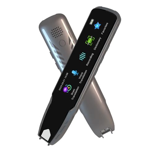 Sprachübersetzer, Smart Voice Scan Translator Pen Echtzeit-Multifunktions-Sprachübersetzung Geschäftsreisen im Ausland Wörterbuchstift(Noir) von QZCX