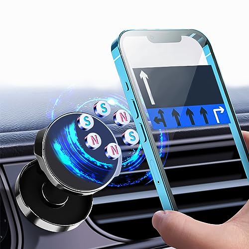 Handyhalterung Auto Magnet, Faltbare Magnethalter Handy für das Armaturenbrett, Mini KFZ Handy Halterung 360° Drehbare, Metall Magnetischer Handyhalter Auto für iPhone, Samsung und andere Telefone von QZDAFFIC