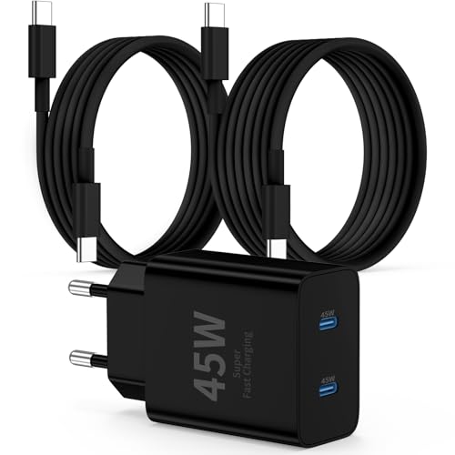 QZIIW Super schnelles Samsung Ladegerät Typ C, 45 W Dual USB C Schnellladegerät Block und 60 W 1 m + 2 m USB C Kabel – PD Quick Charge 3.0 für Samsung Galaxy S25 Ultra/S24+/S23 /S22/iPhone 16 15 Serie QZIIW Super schnelles Samsung Ladegerät Typ C, 45 W Dual USB C Schnellladegerät Block und 60 W 1 m + 2 m USB C Kabel – PD Quick Charge 3.0 für Samsung Galaxy S25 Ultra/S24+/S23 /S22/iPhone 16 15 Serie von QZIIW