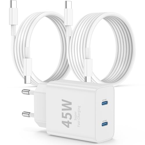 QZIIW Super schnelles Samsung Ladegerät Typ C, 45 W Dual USB C Schnellladegerät Block und 60 W 1 m + 2 m USB C Kabel – PD Quick Charge 3.0 für Samsung Galaxy S25 Ultra/S24+/S23 /S22/iPhone 16 15 Serie QZIIW Super schnelles Samsung Ladegerät Typ C, 45 W Dual USB C Schnellladegerät Block und 60 W 1 m + 2 m USB C Kabel – PD Quick Charge 3.0 für Samsung Galaxy S25 Ultra/S24+/S23 /S22/iPhone 16 15 Serie von QZIIW