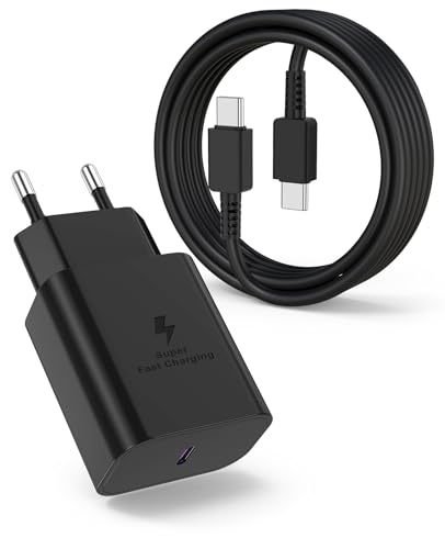 45W USB C Super Ladegerät, 2M Android Type C Ladekabel Samsung Schnellladekabel, GaN Tech Netzteil für Samsung Galaxy S24/S24+/S24 Ultra/S23/A73. von QZVOO