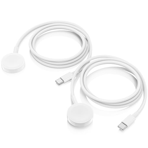 QZVOO Apple Watch Ladekabel 1M+2M, [MFi Zertifiziert] USB C iwatch Ladekabel, Apple Watch Ladegerät, Magnetisches Schnellladegerät für Apple Watch Series 10/9/8/7/6/5/4/3/Ultra/Ultra2/SE von QZVOO