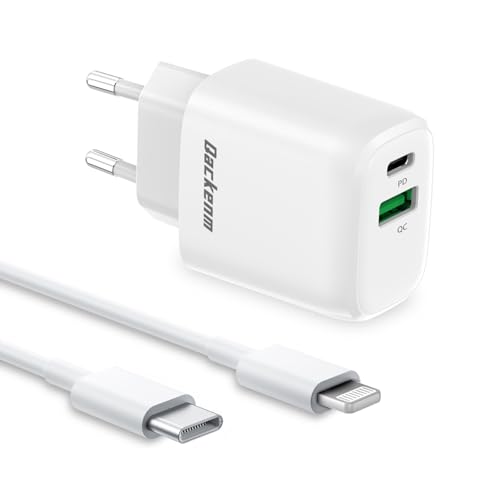 [Apple MFi Zertifiziert] iPhone Ladegerät und 1.5M iPhone ladekabel Schnellladekabel für iPhone 14/13/12/11/XR/XS/SE, 20W USB C Ladegerät, Netzteil, Schnellladegerät für iPhone 8/7/6/5/AirPods/iPad von Qackenm