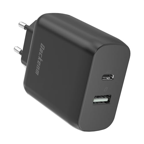 Qackenm 65W GaN USB C Ladegerät, 2-Port USB C Netzteil, PPS Schnellladegerät für MacBook Pro/Air, iPhone 16/16 Pro/15/15 Pro, iPad mini/Air, Dell XPS 13, Galaxy S23, Steam Deck(Schwarz, Ohne Kabel) von Qackenm