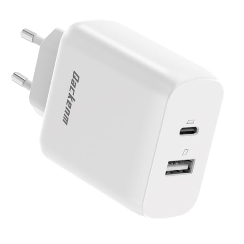 Qackenm 65W USB C Ladegerät, 2-Port GaN USB C Netzteil, PPS Schnellladegerät für MacBook Pro/Air, iPhone 16/15/14/13/12/11/iPad/AirPods, Dell XPS 13, Galaxy S24, Steam Deck(Weiß, Ohne Kabel) von Qackenm