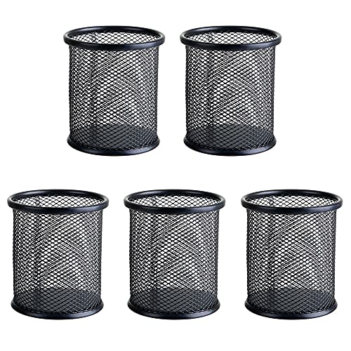 Qanye 5 Stücke Stifthalter für Schreibtisch, Mesh Pen Pot, Pen Pencil Cup, Stiftehalter für das Büro, zum Aufbewahren von Stiften, Kugelschreibern, Augenbrauenstiften und Kleinen Gegenständen von Qanye