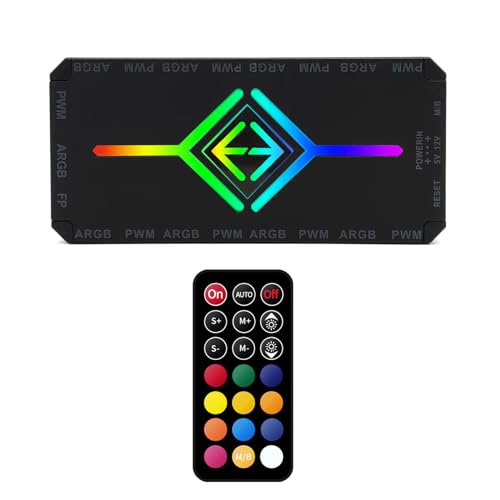 Qaonsciug ARGB PWM Lüfter Hub 5 V 3-polig ARGB-4-polig RGB Gehäuselüfter Hub Controller Stromeingang 8-Port Adapter Für ARGB PWM Lüfter von Qaonsciug