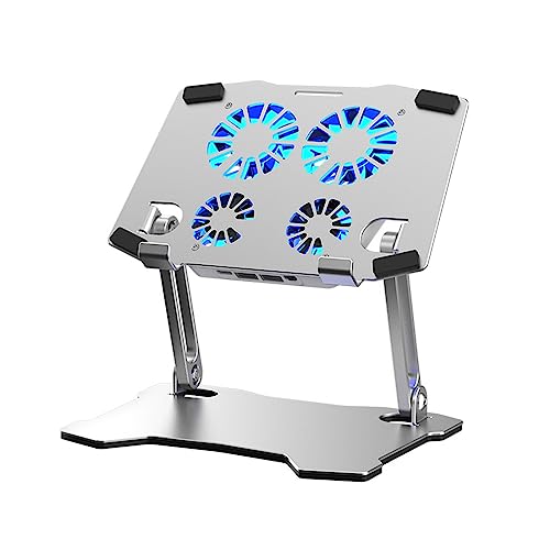 Qaonsciug X16 Tragbarer Laptop Ständer Notebook Halterung Mit Verstellbarer Höhe Und Kühlventilatoren Faltbares Tragbares Rack von Qaonsciug