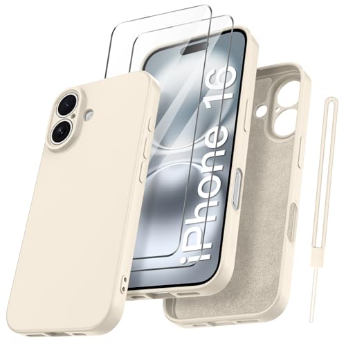 Qasyfanc HandyHülle für iPhone 16 Hülle Silikon case mit 2 Stück Schutzfolie, Ultra Microfiber TPU Flüssig silikon mit Kameraschutz Kratzfeste Rundumschutz Schutzhülle 6.1''- Khaki Qasyfanc HandyHülle für iPhone 16 Hülle Silikon case mit 2 Stück Schutzfolie, Ultra Microfiber TPU Flüssig silikon mit Kameraschutz Kratzfeste Rundumschutz Schutzhülle 6.1''- Khaki von Qasyfanc