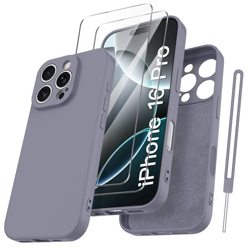 Qasyfanc HandyHülle für iPhone 16 Pro Hülle Silikon case mit 2 Stück Schutzfolie, Ultra Microfiber TPU Flüssig silikon mit Kameraschutz Kratzfeste Rundumschutz Schutzhülle 6.3''- Blau Grau Qasyfanc HandyHülle für iPhone 16 Pro Hülle Silikon case mit 2 Stück Schutzfolie, Ultra Microfiber TPU Flüssig silikon mit Kameraschutz Kratzfeste Rundumschutz Schutzhülle 6.3''- Blau Grau von Qasyfanc