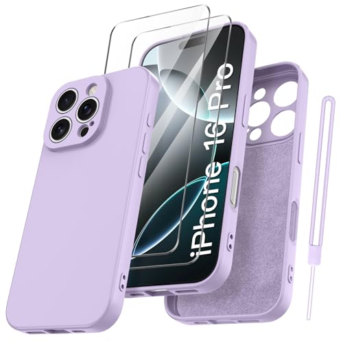 Qasyfanc HandyHülle für iPhone 16 Pro Hülle Silikon case mit 2 Stück Schutzfolie, Ultra Microfiber TPU Flüssig silikon mit Kameraschutz Kratzfeste Rundumschutz Schutzhülle 6.3''- Violett Qasyfanc HandyHülle für iPhone 16 Pro Hülle Silikon case mit 2 Stück Schutzfolie, Ultra Microfiber TPU Flüssig silikon mit Kameraschutz Kratzfeste Rundumschutz Schutzhülle 6.3''- Violett von Qasyfanc