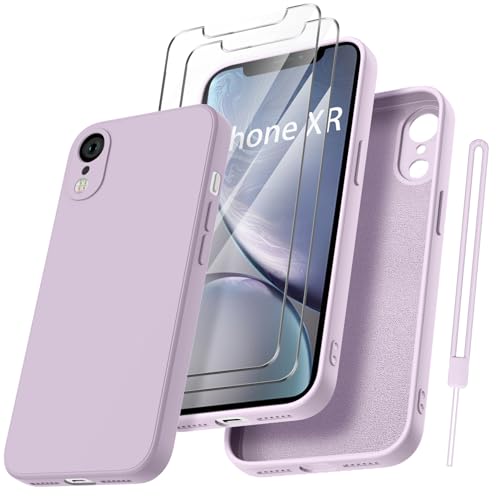 Qasyfanc HandyHülle für iPhone XR Hülle Silikon case mit 2 Stück Schutzfolie, Ultra Microfiber TPU Flüssig silikon mit Kameraschutz Kratzfeste Rundumschutz Schutzhülle 6.1'' - Lila Qasyfanc HandyHülle für iPhone XR Hülle Silikon case mit 2 Stück Schutzfolie, Ultra Microfiber TPU Flüssig silikon mit Kameraschutz Kratzfeste Rundumschutz Schutzhülle 6.1'' - Lila von Qasyfanc