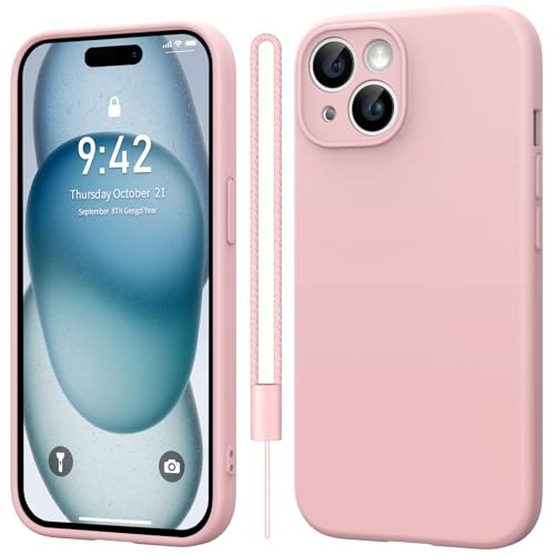 Qasyfanc Handyhülle Kompatibel mit iPhone 15 Plus Hülle, Soft Silikon TPU Case Ultra Dünn Microfiber Kameraschutz Rundumschutz Anti-Kratzer Schutzhülle für iPhone 15 Plus (Rosa) von Qasyfanc