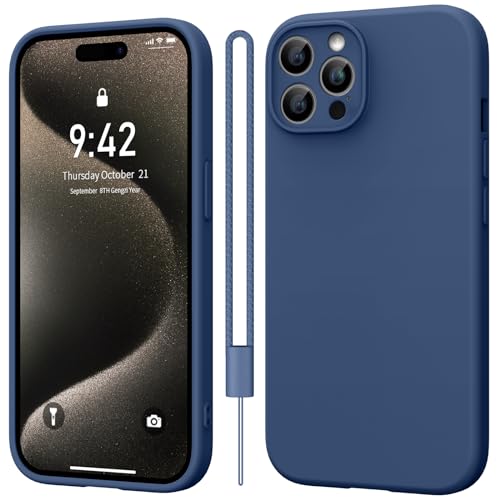 Qasyfanc Handyhülle Kompatibel mit iPhone 15 Pro Hülle, Soft Silikon TPU Case Ultra Dünn Microfiber Kameraschutz Rundumschutz Anti-Kratzer Schutzhülle Kompatibel mit iPhone 15 Pro (DunkelBlau) von Qasyfanc