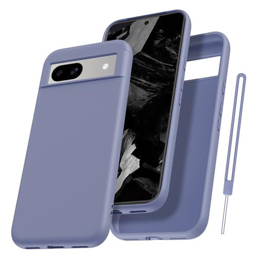 Qasyfanc Handyhülle für Google Pixel 8A Hülle, Soft TPU Silikon Case Ultra Dünn Microfiber Kameraschutz Rundumschutz Anti-Kratzer Hülle für Google Pixel 8A - Blau Grau von Qasyfanc