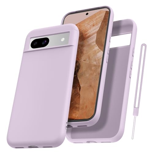 Qasyfanc Handyhülle für Google Pixel 8A Hülle, Soft TPU Silikon Case Ultra Dünn Microfiber Kameraschutz Rundumschutz Anti-Kratzer Hülle für Google Pixel 8A - Lila von Qasyfanc