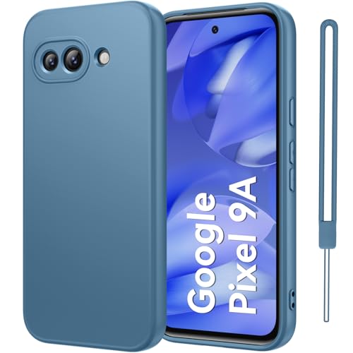Qasyfanc Handyhülle für Google Pixel 9A Hülle, Soft TPU Silikon Case Ultra Dünn Microfiber Kameraschutz Rundumschutz Anti-Kratzer Hülle für Google Pixel 9A - Dunkelblau von Qasyfanc