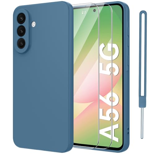Qasyfanc Handyhülle für Samsung Galaxy A56 5G Hülle mit 2 Stück Schutzfolie, Soft TPU Silikon Case Ultra Dünn Microfiber Kameraschutz Hülle für Samsung A56 5G - Dunkelblau Qasyfanc Handyhülle für Samsung Galaxy A56 5G Hülle mit 2 Stück Schutzfolie, Soft TPU Silikon Case Ultra Dünn Microfiber Kameraschutz Hülle für Samsung A56 5G - Dunkelblau von Qasyfanc