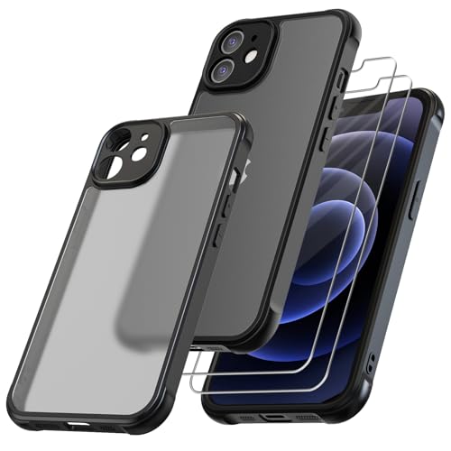 Qasyfanc Matt Handyhülle Kompatibel mit iPhone 12 Mini Hülle mit Kameraschutz und 2 Stück Schutzfolie, Hard PC Nie Vergilbung Case Militärschutz Kratzfest rutschfest Schutzhülle, Leicht Klar Schwarz Qasyfanc Matt Handyhülle Kompatibel mit iPhone 12 Mini Hülle mit Kameraschutz und 2 Stück Schutzfolie, Hard PC Nie Vergilbung Case Militärschutz Kratzfest rutschfest Schutzhülle, Leicht Klar Schwarz von Qasyfanc