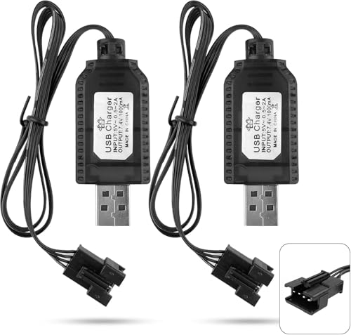 2 Pezzi 7,4 V USB Ladegerät RC Kabel Universal mit Anschluss SM-4P Plug für 2S 7,4 V LiPo Akku, kompatibel mit RC Auto, Boot, Drohne, RC Flugzeuge und andere ferngesteuerte Spielzeuge, LED-Anzeige 2 Pezzi 7,4 V USB Ladegerät RC Kabel Universal mit Anschluss SM-4P Plug für 2S 7,4 V LiPo Akku, kompatibel mit RC Auto, Boot, Drohne, RC Flugzeuge und andere ferngesteuerte Spielzeuge, LED-Anzeige von Qaum