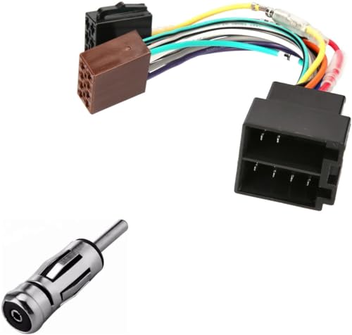 Autoradio Radioadapter Set ISO, Universal 16 PIN ISO Stecker Wire Harness Adapter Cable Steckbar Verlängerung Radio Adapter Für Volkswagen BMW mini Land Rover Heckkabel CD-Player Kabelbaum von Qaum