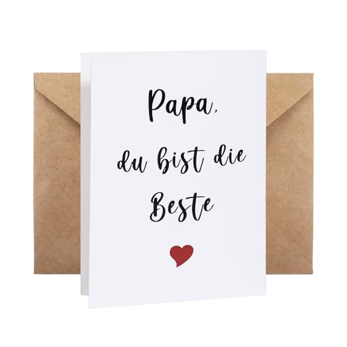 Qaziuy Vatertagskarte, Papa du Bist der Beste Karte Geburtstag Grußkarte zum Vatertag mit Umschlag Geburtstagskarte für Papa Qaziuy Vatertagskarte, Papa du Bist der Beste Karte Geburtstag Grußkarte zum Vatertag mit Umschlag Geburtstagskarte für Papa von Qaziuy