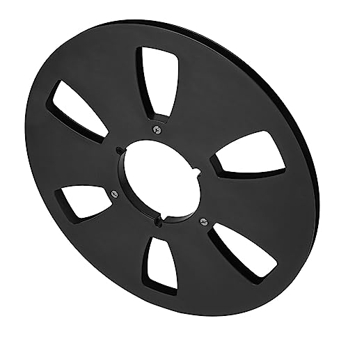 1/4 10 Zoll Leere Tonbandspule, 6-Loch-Hochfestes Universal-Tonband aus Aluminiumlegierung, Leere Aufwickelspule, Ersatz für Reel-to-Reel-Kassettenspieler (Schwarz) von Qcwwy