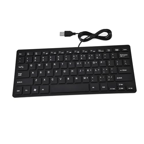 78 Tasten Ultra Thin USB Wired Keyboard Hochempfindlichkeit Langes Tastenleben für Desktop -Computer -Laptop PC, Eindeutiges Erscheinungsbild, Kompatibilität mit den Meisten Geräten für (Black) von Qcwwy