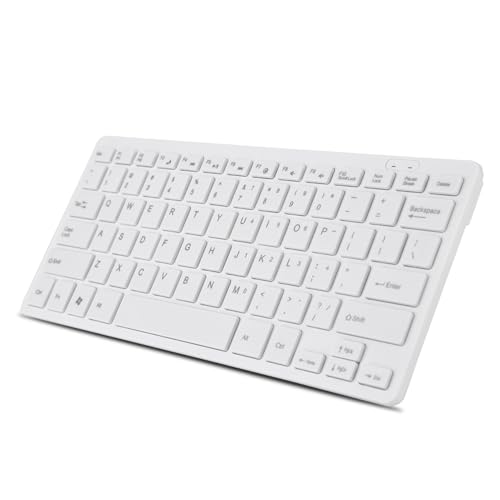 78 Tasten Ultra Thin USB Wired Keyboard Wide Kompatibilität Hartes Draht für Desktop -Computer -Laptop PC, Attraktive Erscheinungsbild, Standardschnittstelle für Designer/Programmierer (White) von Qcwwy