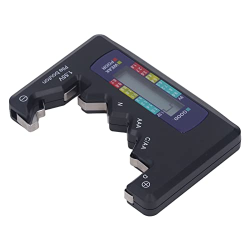 Digitaler Batteriestester ABS LCD -Bildschirm - Kompakt und Tragbar Akkulaufzeit Verlängern (BLACK) von Qcwwy