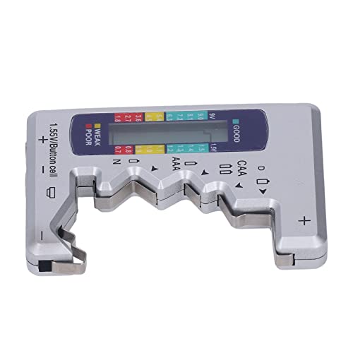Digitaler Batteriestester ABS LCD -Bildschirm - Kompakt und Tragbar Akkulaufzeit Verlängern (SILVER) von Qcwwy