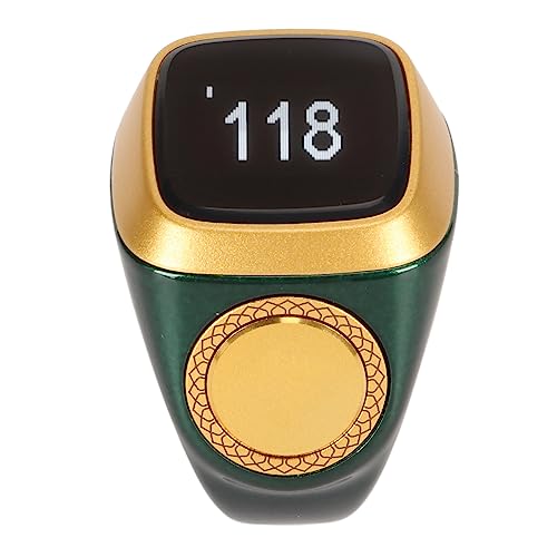 Intelligenter Zählerring, Vibrationserinnerung, Zeitanzeige, Zählfingerring, Langer Standby-Modus, 18 Mm, Leicht, für IQibla-Anwendung (Grün) von Qcwwy