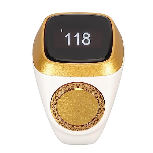 Intelligenter Zählerring, Vibrationserinnerung, Zeitanzeige, Zählfingerring, Langer Standby-Modus, 18 Mm, Leicht, für IQibla-Anwendung (Weiss) von Qcwwy