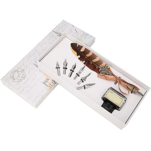 Qcwwy Stiftset, Vintage -Stil Edelstahl Stift Set, Europäisches Design, Geschenkidee für Geburtstag, Nibs, Dip Stift Qcwwy Stiftset, Vintage -Stil Edelstahl Stift Set, Europäisches Design, Geschenkidee für Geburtstag, Nibs, Dip Stift von Qcwwy
