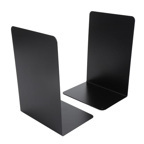 Robustes Metal -Buchstopper, Heavy Duty Non -Skid -Buchenden für Zeitschriften und Ordner, eine Praktische Lösung für die Organisation von Büchern [2 Buchenden] (BLACK) von Qcwwy